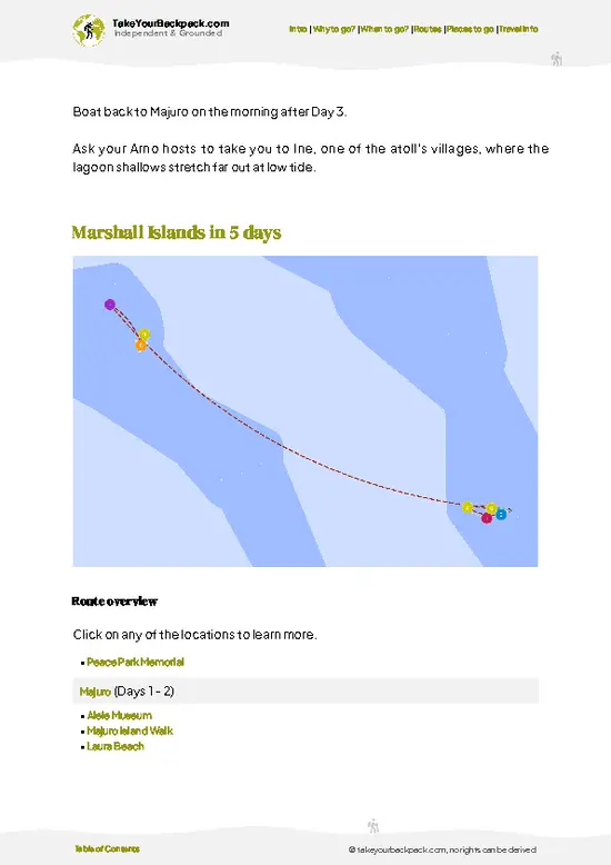 example page 4 from our offline Travel Guide for Marshall Islands